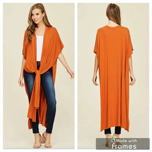 NWT annabelle Boutique knit cardigan duster (burnt orange) boho western